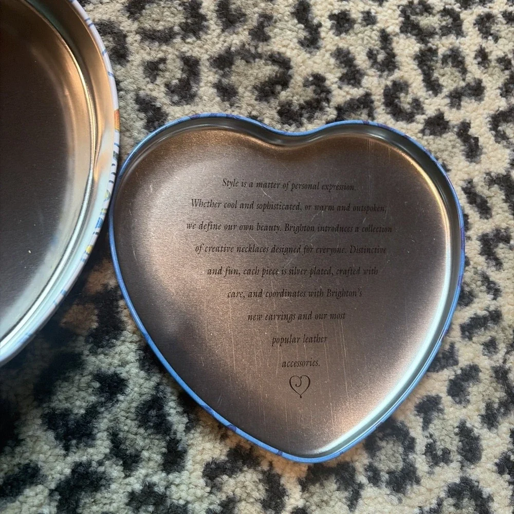 Brighton Lot Of 3 Tin Heart Shaped‎ Jewelry Boxes Empty 2 Medium And 1 Small